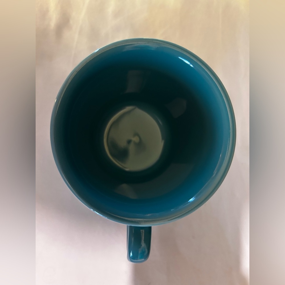Fiesta Fiestaware Turquoise Set Of Two 8 Oz. Coffee Mug Cup O Ring Handle - Picture 6 of 6